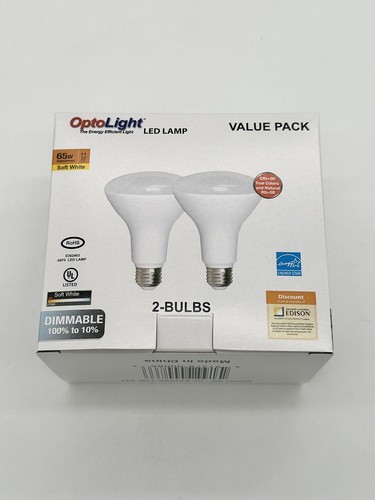 LED Flood Light Bulb OptoLight, 4 PACK, BR30 Dimmable, 2700K Soft White 11W=65W - Picture 2 of 5