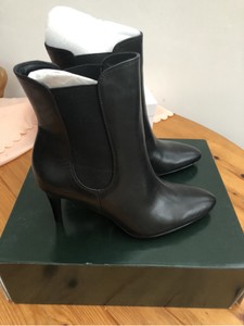 black leather stiletto ankle boots uk