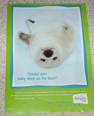 2000 print ad - Pampers Diapers cute seal Procter & Gamble advertising page AD