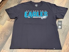 Philadelphia Eagles NFL Men's '47 Black Helmet Silhouette on Back SS Tee Shirt