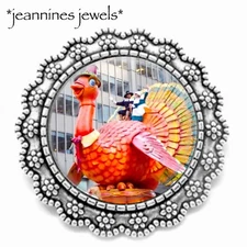 Thanksgiving Day Parade BROOCH NYC Tom Turkey Float Silver PIN Hostess Gift