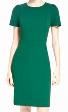 CALVIN KLEIN SCUBA SHEATH DRESS, SHORT PUFF SLEEVE, MEADOW, SIZE 8P NWT