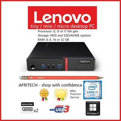 Windows 11 Lenovo Tiny M900 i7 6. Gen 2TB SSD 32GB RAM Mini PC DESKTOP 4K *MwSt*