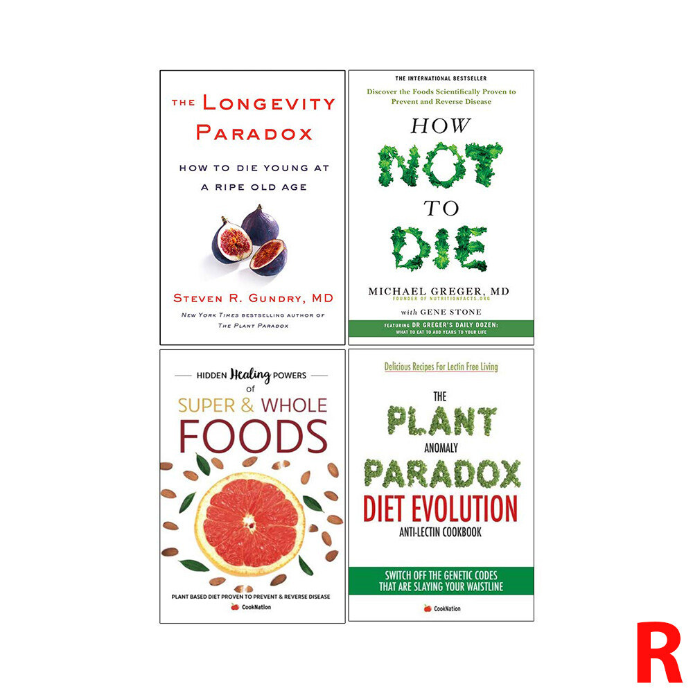 Longevity Paradox,How Not To Die,Hidden Healing Powers Plant Paradox 4 Books Set