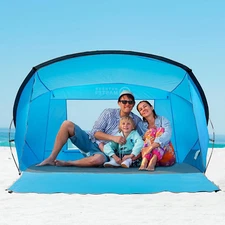 Beach Tent for 3-4 Person - Easy Setup and Portable Beach Shade Sun Shelter Cano