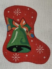 Handpainted needlepoint Canvas,Zweigart 18 ct Bell Christmas Stocking B