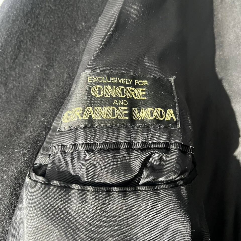 羊绒大衣长款黑色女式大码礼服大衣 A 字手工定制 — 第 4/4 张图片