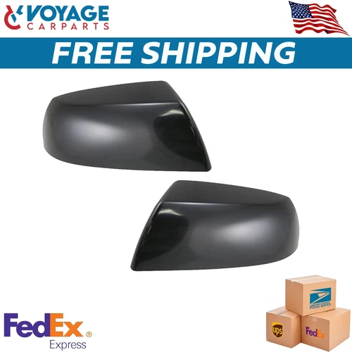 NEW Mirror Caps Covers Smooth Black Set For 2007-13 Toyota Sequoia Tundra Pickup