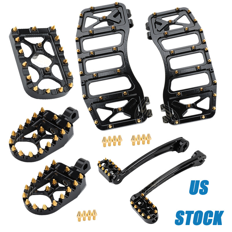 1Pair Motorcycle Black Foot Peg Footrest For Harley Davidson Softail Sportster E - Foto 5