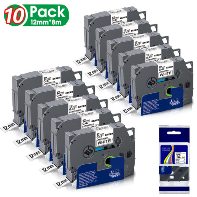 #ad 10PK For Brother P Touch TZe 231 TZ 231 12mm White Label Maker Tape PT D210 1750 $20.49