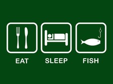 Brand New EAT SLEEP FISH TSHIRT Mens Womens Kids FISHING SM-5XL