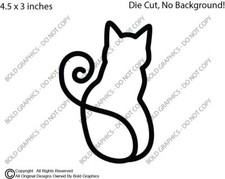 4.5" Cat Decal Vinyl Outline Sticker Pet Kitty Die Cut Silhouette Mew Life Love