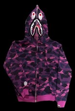 Vintage A Bathing Ape Bape Purple Camo Zip Up Hoodie Size Medium