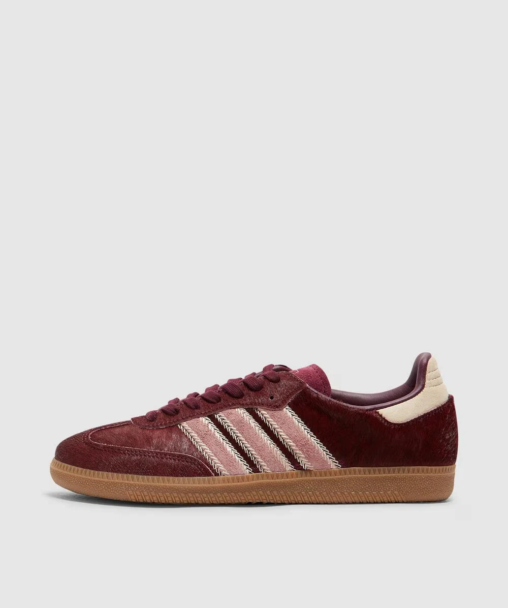 adidas Samba OG ponyhair sneaker sand strata/maroon/warm clay shoes