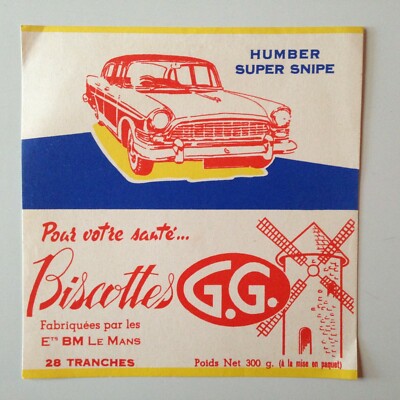 ALTES BILD KEKSE G.G. LE MANS - HUMBER SUPER SNIPE
