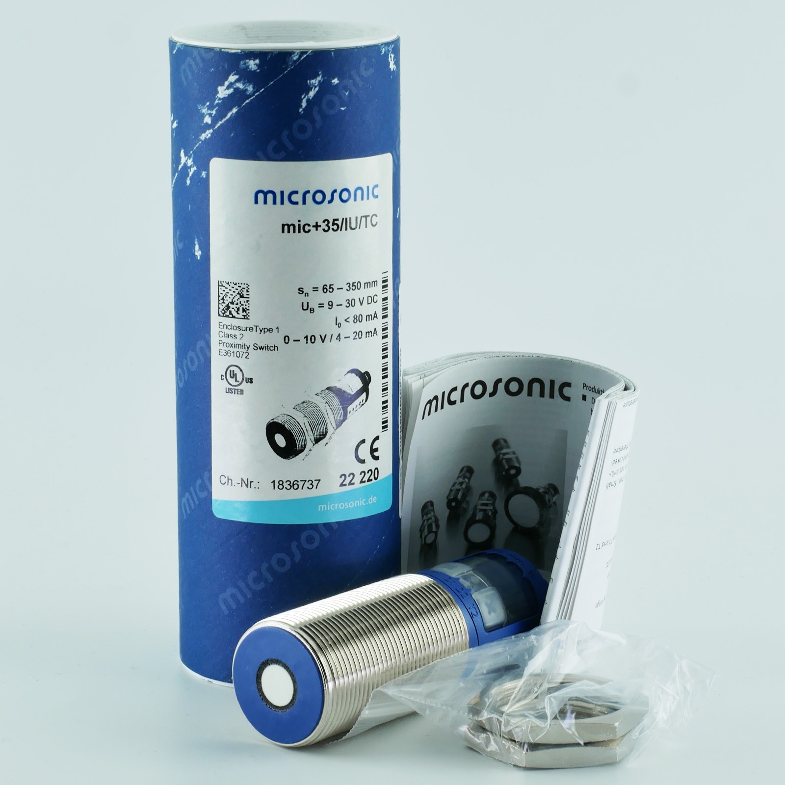 Microsonic mic+35/IU/TC ultrasonic sensor/ultrasonic sensor 65-350 mm original packaging/new