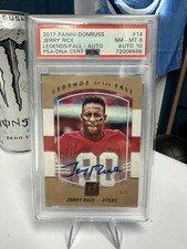 2017 Panini Donruss Jerry Rice Legends/fall PSA 8-10 Gem Auto 4/5