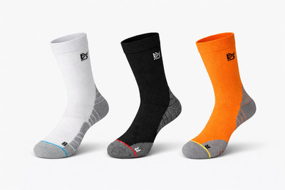 Laufsocken, Ultralight/High-Tec/Sport, Weiß/Schwarz/Orange, EU40-44, Herren