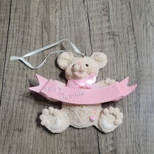 Baby Girl's First Christmas Ornament Teddy Bear