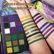 Green Purple Goth Eyeshadow Palette Makeup- 18 Colors Matte Shimmer Metallic ...