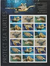 2024 Protect Sea Turtles  USPS Sheet of 18 Forever Stamps Sent from OKC, OK