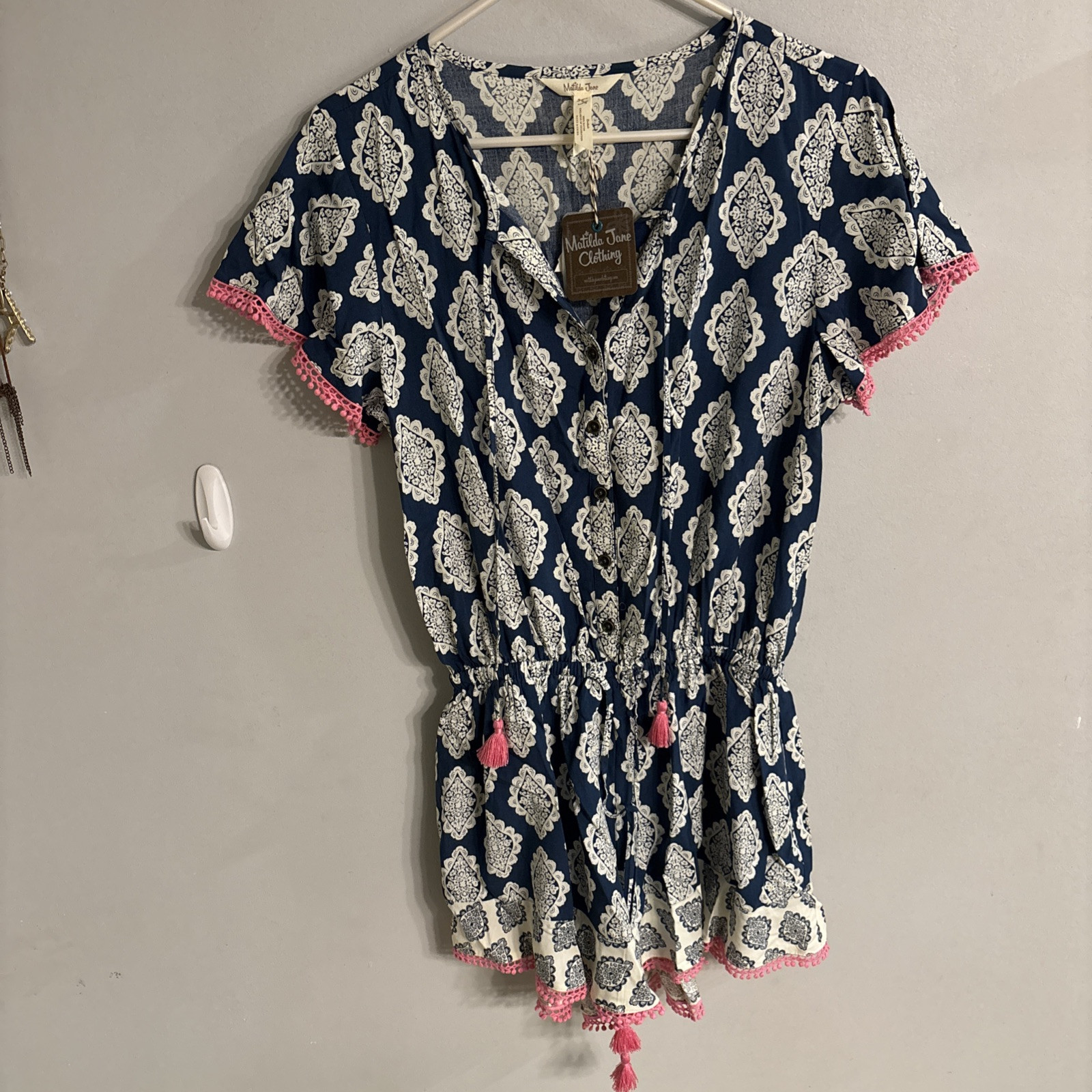 Womens Matilda Jane Brilliant Daydream On The Fringe Romper Size Small