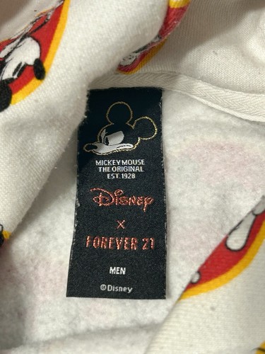 Mickey Mouse Forever 21 Sweater Hoodie Men’s Small White With Mickey Graphics - Picture 4 of 9