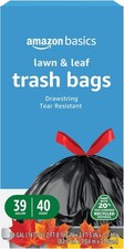 Amazon Basics 39 Gallon Lawn Leaf Heavy Duty 1 Count Pack of 40 , Black