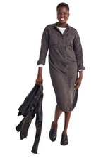 Madewell Denim Button-Front Midi Shirtdress in Lunar Wash Women's Size Large