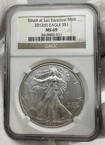 2012-S $1 American Silver Eagle NGC MS69 Struck at San Francisco Mint