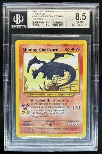 2002 Pokemon Neo Destiny Shining Charizard Holo #107/105 BGS 8.5