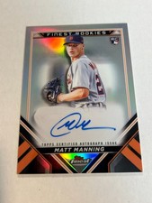 2022 Topps Finest Matt Manning Finest Rookies Refractor On Card Auto Tigers ZC1