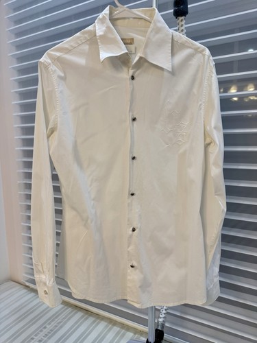 Versus Versace, Vintage Versus Versace Men’s White Cotton Dress Short Size 36/50 Long Sleeve
