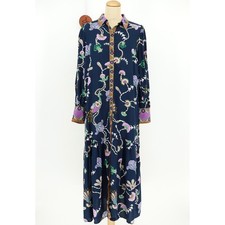 Loft Pheasant Pleated Tie Waist Midi Shirtdress Shirt Dress Button Front Size 8P