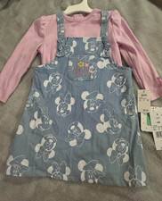 NWT Baby Girls' 2pc Disney Minnie Mouse Long Sleeve Bodysuit  Dress Set 18 M