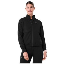 Figs Technical Collection Sydney Scrub Jacket Size XXS Full Zip Medical Black