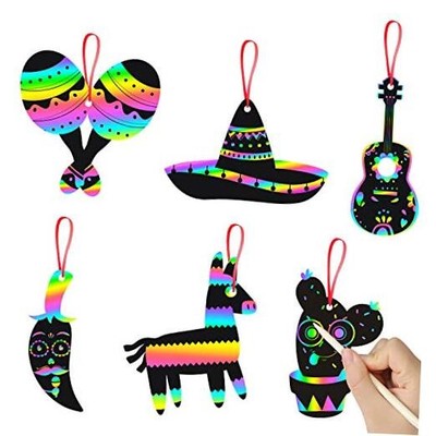 pcs Mexican Fiesta Scratch Cards Art Set for Kids Adults, Cinco De Mayo 60
