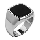 Handmade Pure 925 Sterling SILVER men Ring Italian Style with Black Onyx Stone