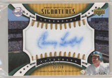 2007 Sweet Spot Classic Gold Stitch Blue Ink 23/50 Carney Lansford Auto 08wd