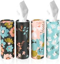 Car Tissue Holder, Auto Travel Kleenex Holder with Facial Tissues, Cylinder Tiss