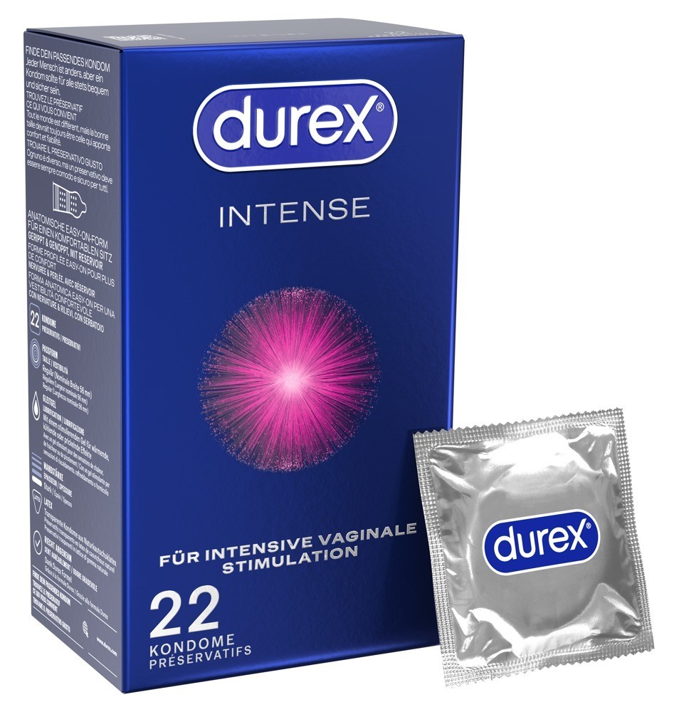 Durex Intense Orgasmic Kondome 10 / 22 Stück | Gerippt Genoppt