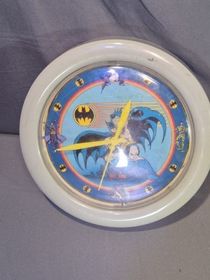 Batman Clock By Electro Optix Inc. 9  DC Comics VTG 1989 Tested Working
