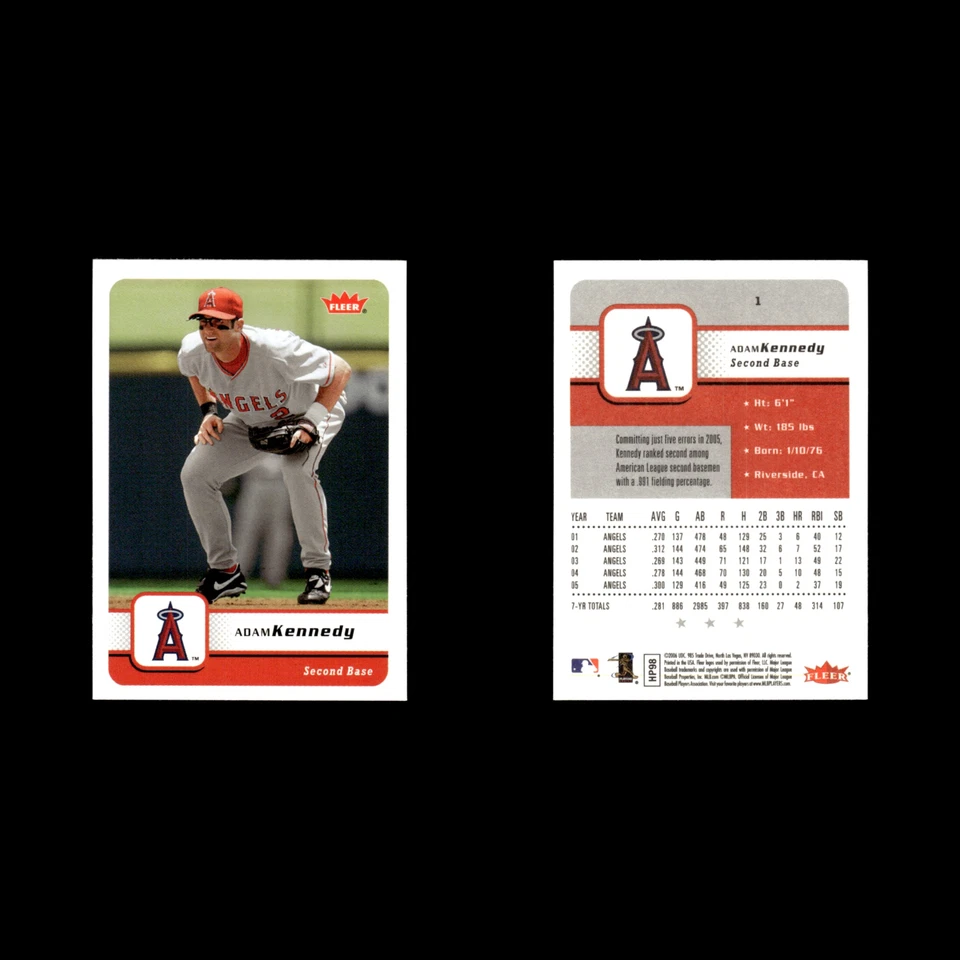 Adam Kennedy #1 2006 Fleer Los Angeles Angels Baseball Card MLB NM - Image 3 of 3