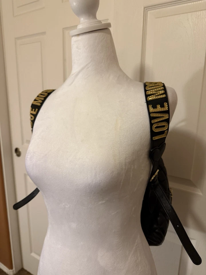 Love Moschino Mochila Cuero Acolchado Negro - Auténtica Foto 2 de 4