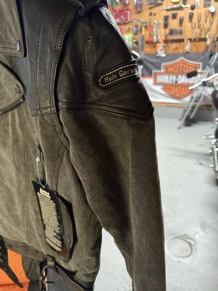 Hein Gericke moto jacket echtes leder denim leather size M new with tags - Image 2 of 4