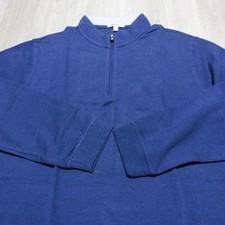 Peter Millar Men's XL Crown Comfort 1/4 Zip Pullover Navy Blue LS