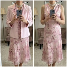 Abito lungo Veni Infantino rosa pallido misto seta madre della sposa/sposo vestito 22