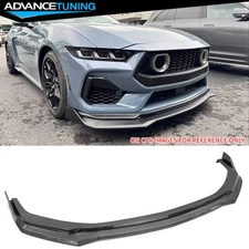 Fits 24-26 Ford Mustang Front Bumper Lip 3PC Spoiler Carbon Fiber Print Valance