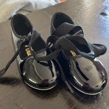 Dance Class Girls Sz 8 Black Tap Shoes