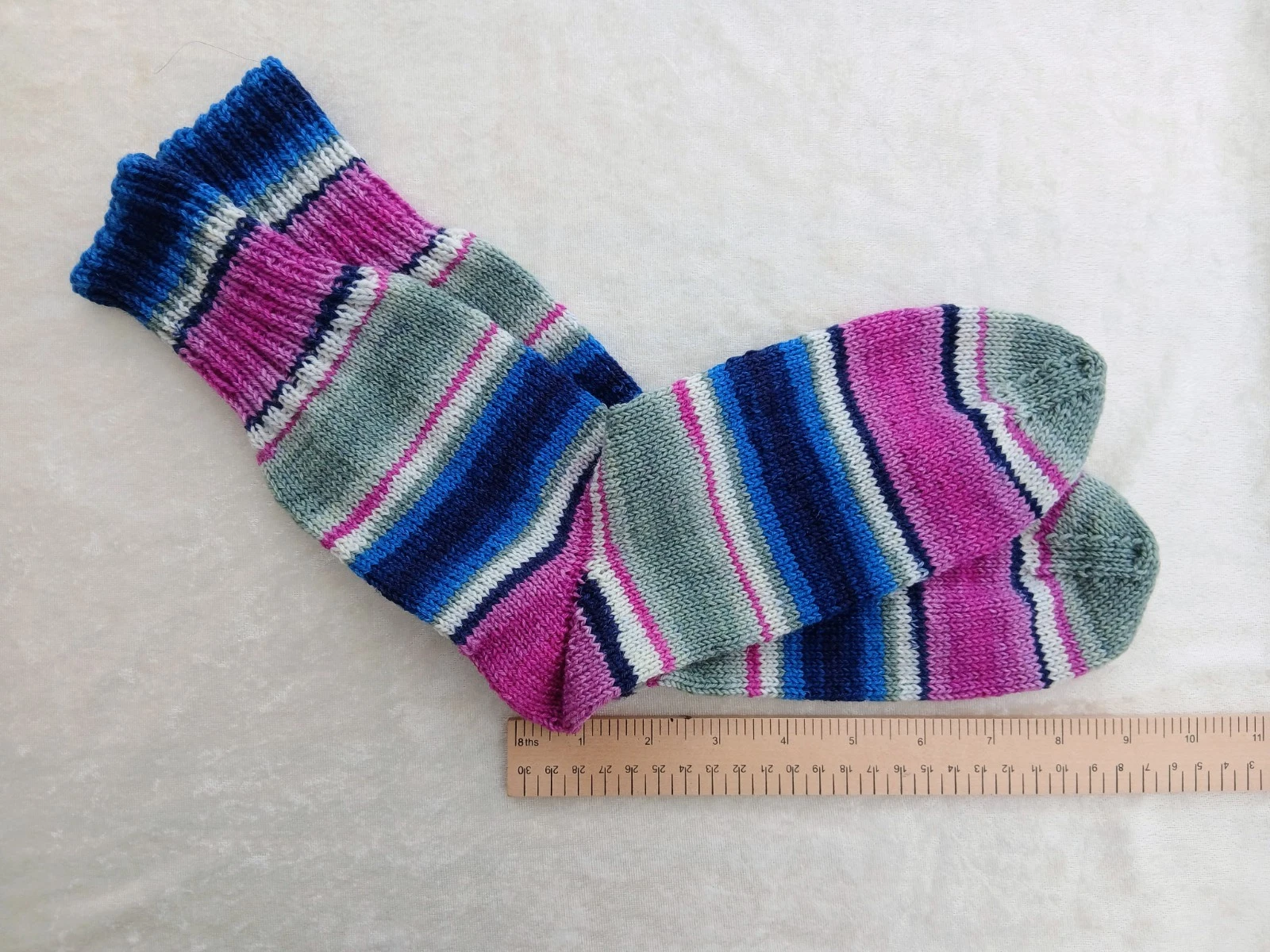 Hand-knitted Adult Socks, Size 7/8, 75% Wool/25% Polyamide, Machine Washable